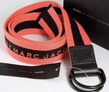 Marc Jacobs Cotton Stripe Belt One Size Orange