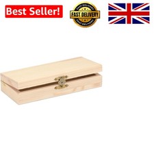 Stylish Rectangular Wooden Box with Latch Closure - Ideal for Crafts 20x10x5 cm