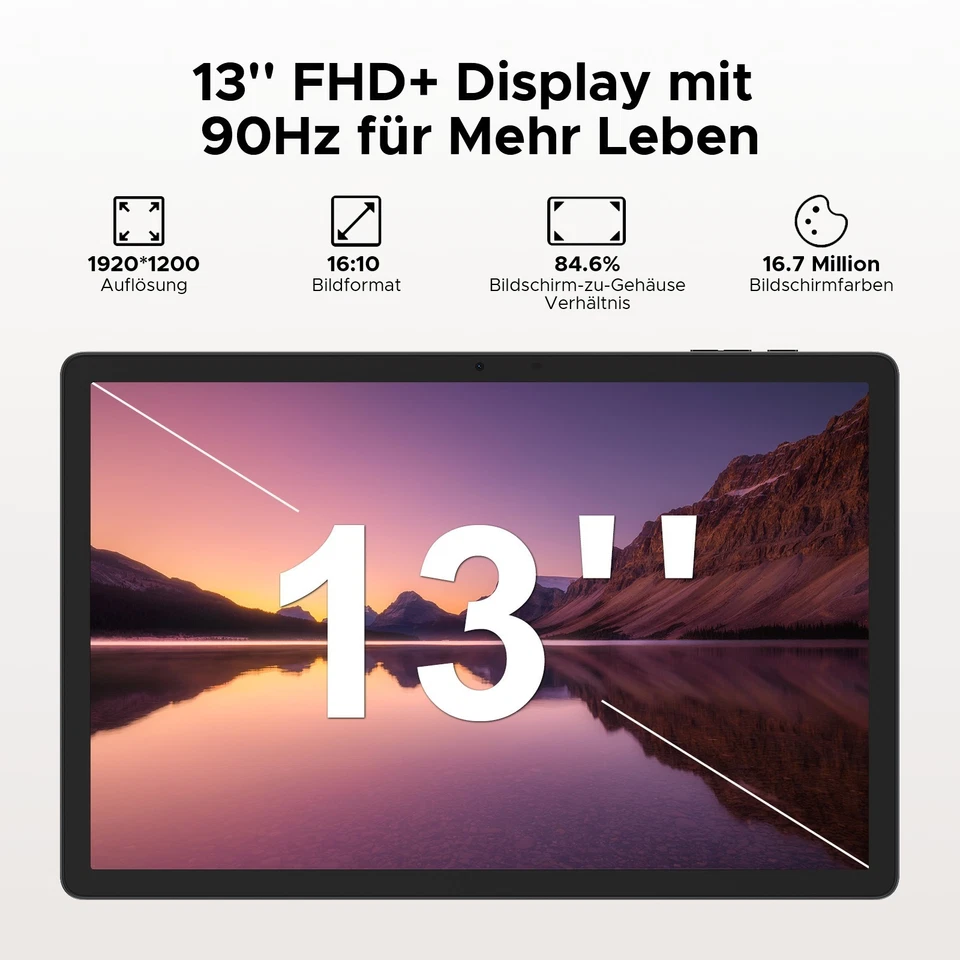 DOOGEE Tab E3 Pro Android 15 Tablet 13 Zoll 11000mAh 32GB+256GB Gemini AI 2025 - Bild 2 von 4