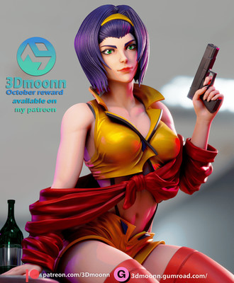 Faye Valentine, 1/4-1/24, Unbemalt, 3D-Druck, Figur, Statue, 3Dmoonn