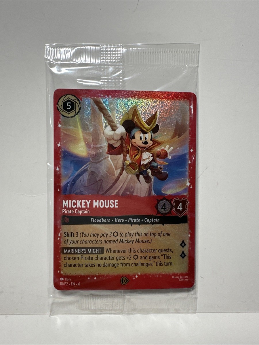 Disney Lorcana Mickey Mouse Pirate Captain 18/P2 Promo New Sealed