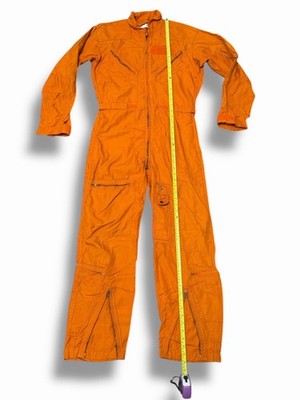 VINTAGE CWU-28/P ORANGE FLIGHT SUIT COVERALLS JUMPSUIT US MILITARY