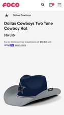 FOCO Dallas Cowboys NFL Logo Two Tone Bucket Cowboy Hat, Team Color NWT