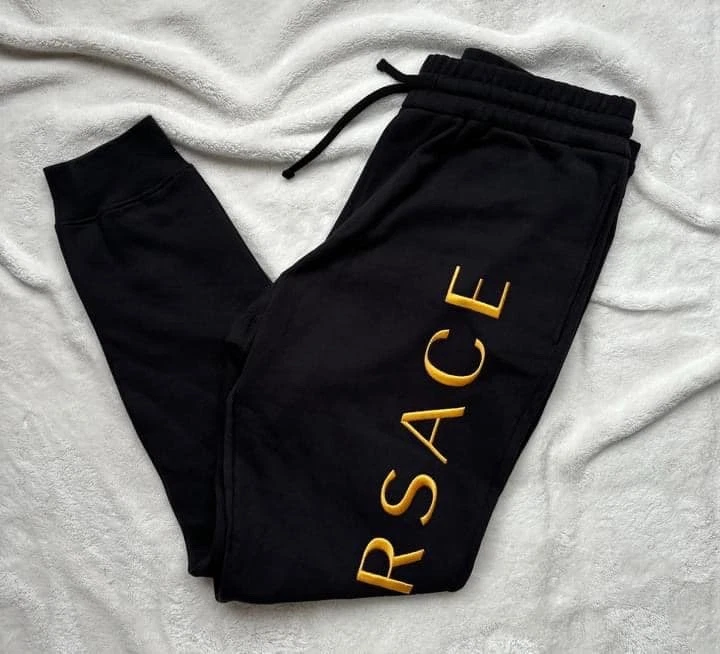 Versace — Versace Black & Gold Spell out Sweatpants - 36-38 Waist - $950 - New - Authentic