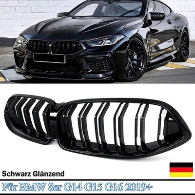 Für BMW 8er G14 G15 G16 840i Frontgrill Nieren Kühlergrill Doppelsteg Hochglanz