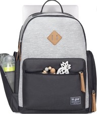 BB Gear Unisex Laptop Backpack Diaper Bag Baby Shower Gift Grey Infant Toddler