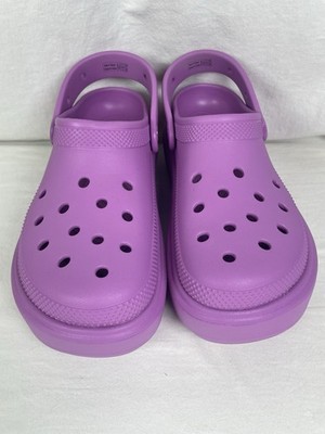 Crocs Clog Stomp Chunky Heel New Never Worn Purple/ Lilac/ Lavender M9/ W 11