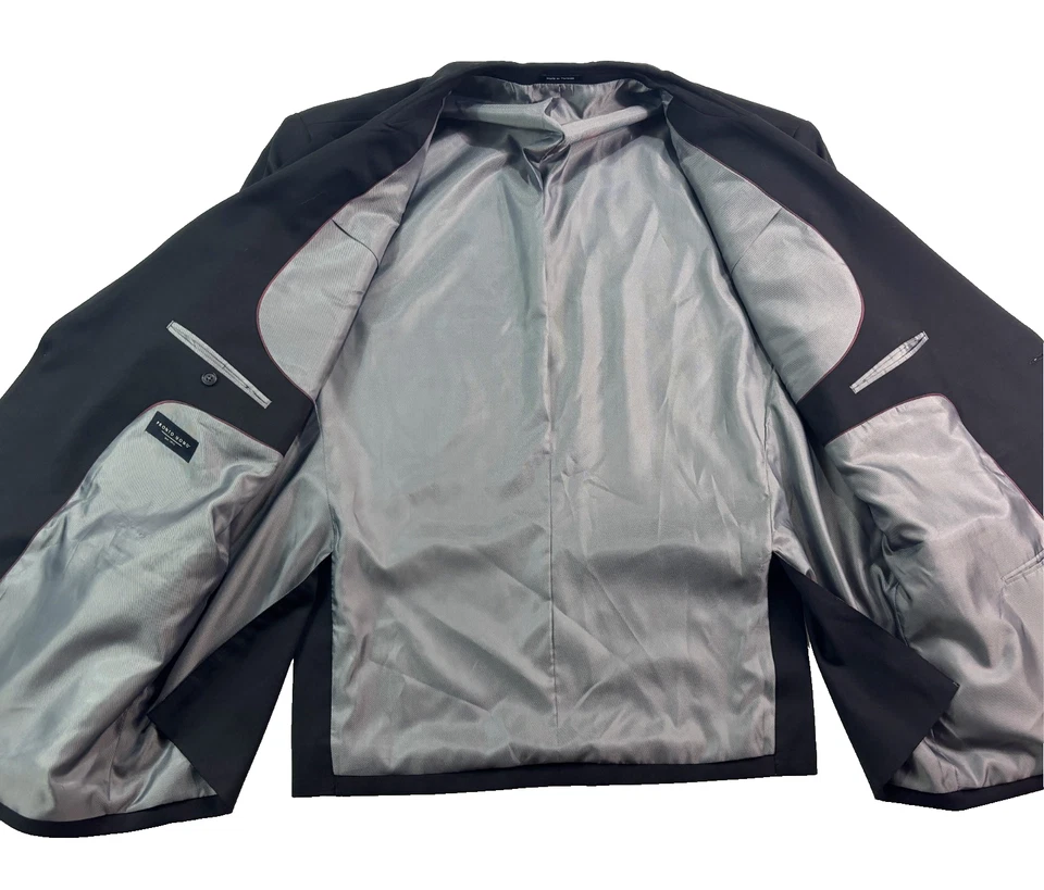 Pronto Uomo 62L Negro Lúpulo Blazer Chaqueta Traje Deportivo Abrigo Lana Elástico Foto 3 de 4