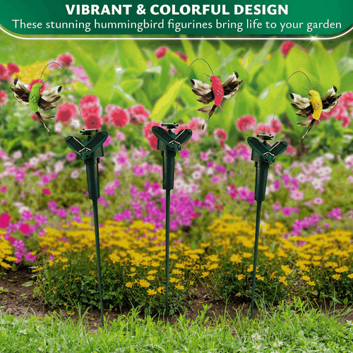 Flatternder Solar Kolibri Gartenpfähle Deko (3 Stück) Kolibri - Bild 8 von 9