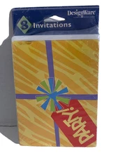 Designware Party Invitations 8 Cards & Envelopes Colorful Geometric Design