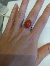 Anello Antico In Corallo Vero E Argento