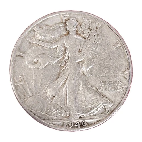 Better Date 1946 D 50C Walking Liberty Silver Half Dollar VF