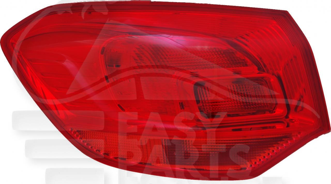 Feu arrière gauche extérieur rouge pour Opel Astra J Break de 2012 à 2015