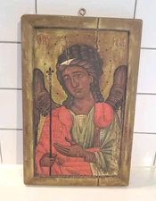 Hand-Painted Orthodox Icon on Wood – Archangel – Signed Henryk Kijas 