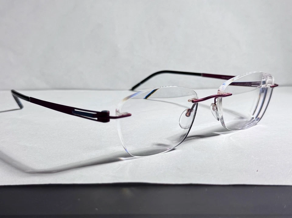 SILHOUETTE 4419 40 6062 54-19-150 5369 Burgundy Cat Eye Eyeglasses FRAMES ONLY - Image 3 of 4
