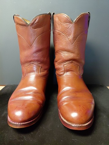 Vulcan Pull Up Round Toe Brown Boots Men Size 10.5 EW Western Cowboy - Picture 2 of 12