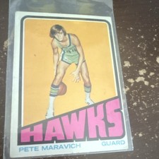 Topps 1972-73 Pete Maravich #5 Atlanta Hawks Basketball Rookie Card. rookie card picture