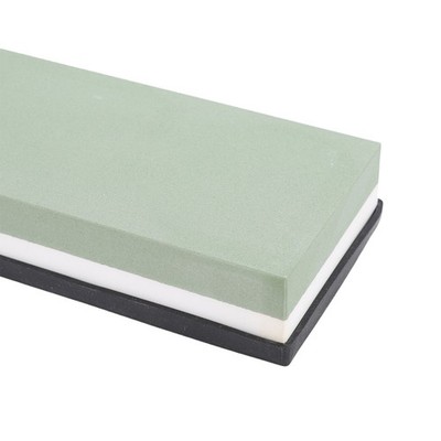 Dual Sided Grit Whetstone Knife Sharpening Stone Anti Slip Base Green White