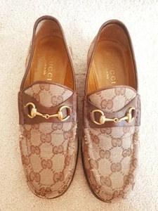 Mocassins mocassins femme Gucci beige marron toile cuir EU 36 UK 3 US 6