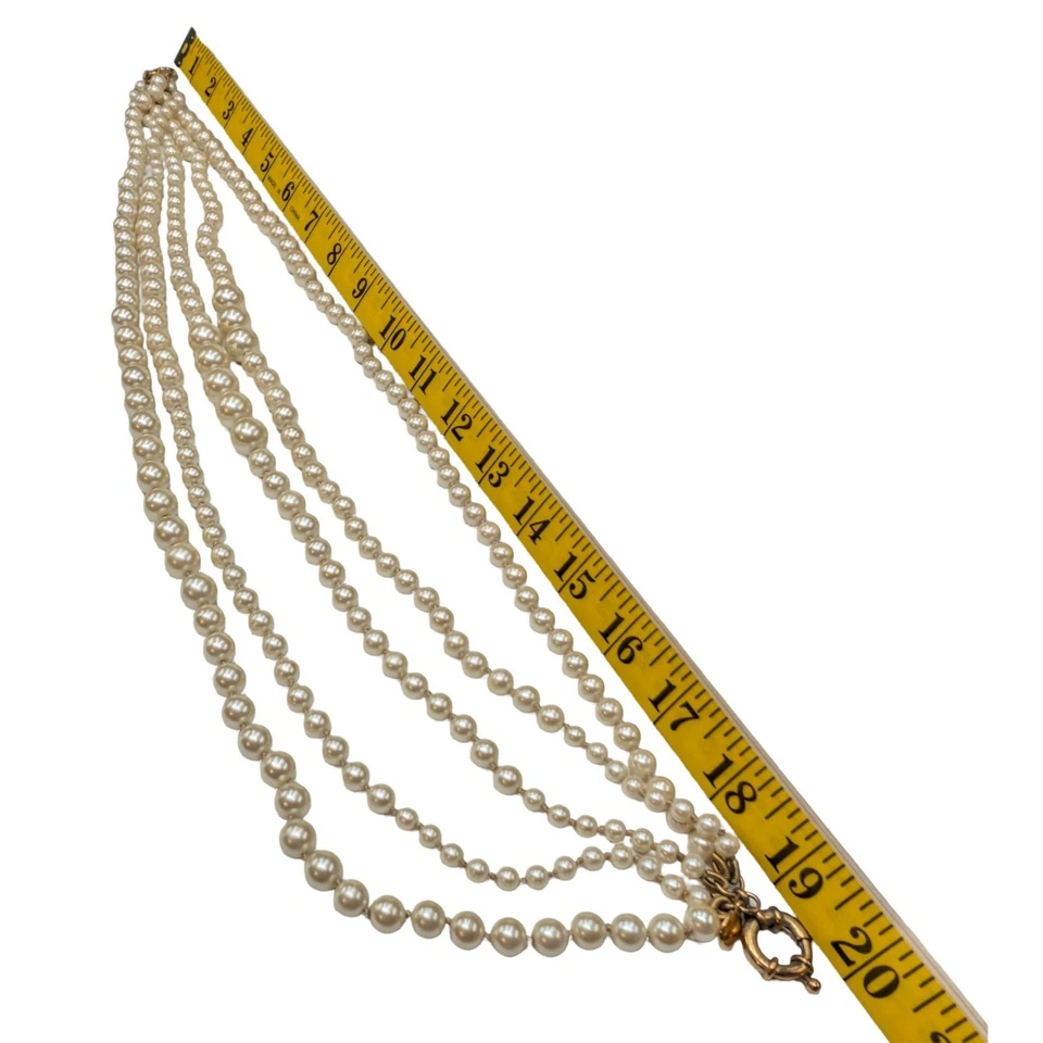 Collar Hamaca J.CREW Perla Retorcida Mujer Capas Imitación Peral Multi Hilo 20" Foto 4 de 4