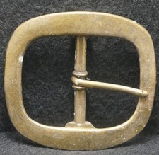 XD05131 VINTAGE 1970s  CLASSIC TONGUE-TYPE  UNISEX FASHION BRASS BELT BUCKLE