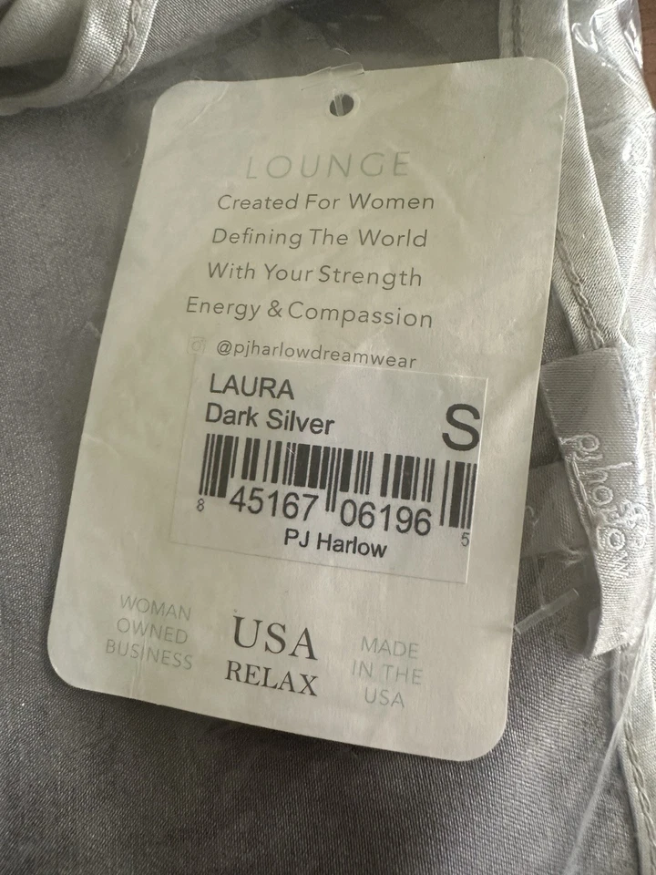 Camiseta sin mangas PJ Harlow Laura Satinada espalda cruzada plateada oscura pequeña Foto 3 de 3