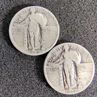 1929 & 1930 Standing Liberty Quarters 25c's - 90% Silver - Philadelphia - G-VG
