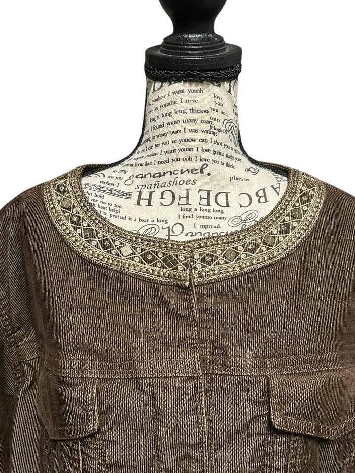 Chaqueta de pana AVX Avenue Jeans para mujer talla 26/28 marrón invierno Officecore Foto 2 de 4