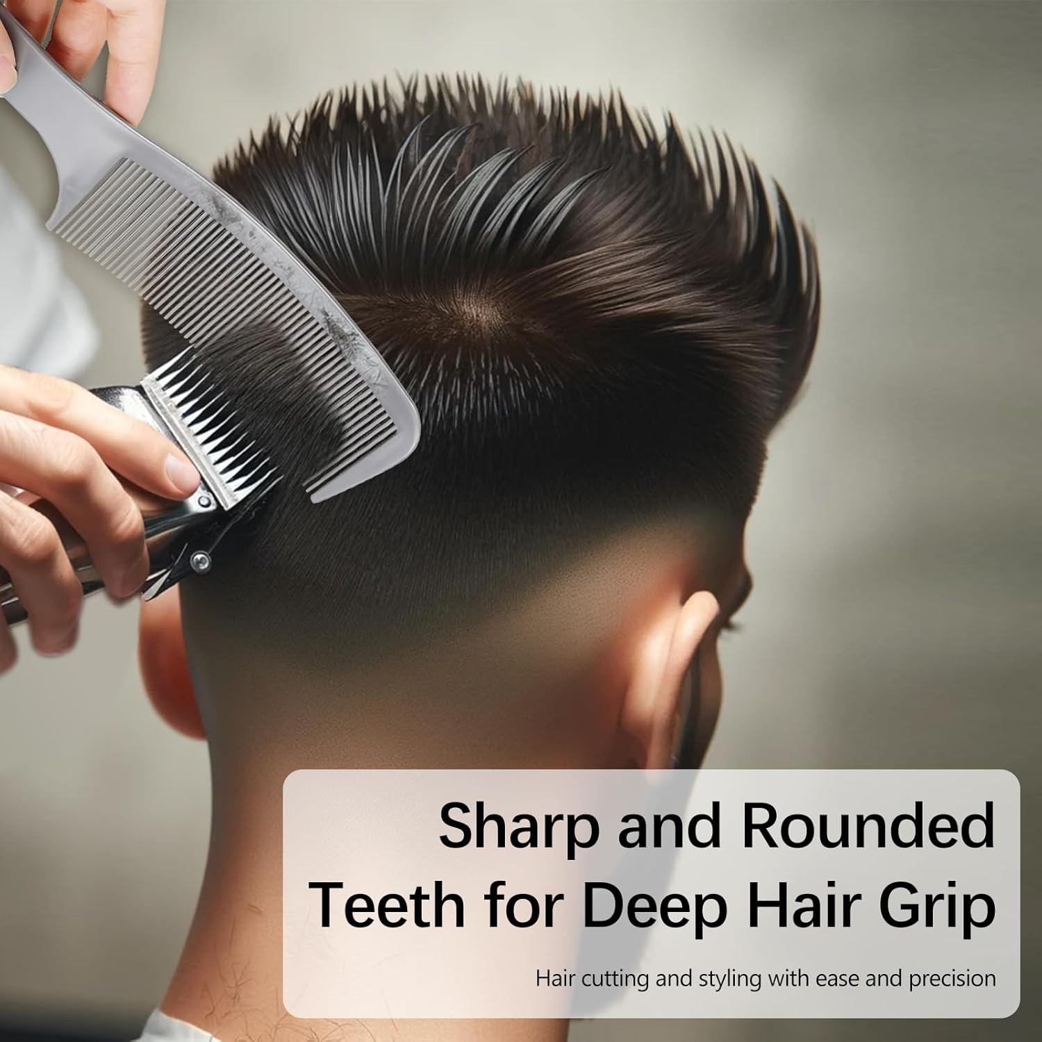 3-Piece Curved Barber Clipper Comb Set, Flat Top Design