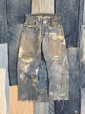 Vintage Big E Levi  s 505 Selvedge Jeans Distressed Size 30