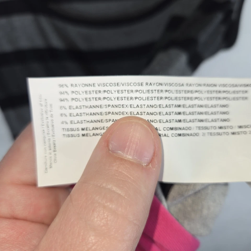 Joseph Ribkoff Pink Black And Gray Striped Stretch Sleeveless Tank Top Size 12 - Image 4 of 4