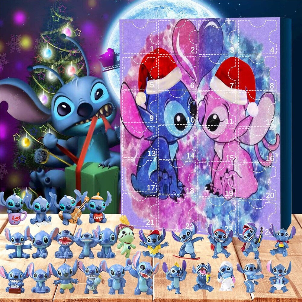 Navidad Lilo and Stitch 24 Días Cuenta Regresiva Calendario de Adviento Niños Regalo Sorpresa~