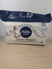 Millie Moon Luxury Diapers, Size 2 9-18lbs , 31 Count, Up to 12 Hour