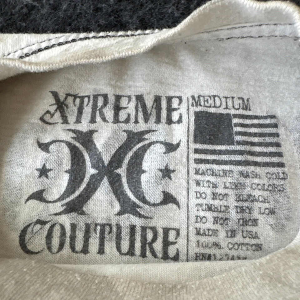 Camiseta De Colección Y2K Xtreme Couture Para Hombres M Aflicción MMA AOP Hecha en EE. UU. 3D Live Free Foto 4 de 4