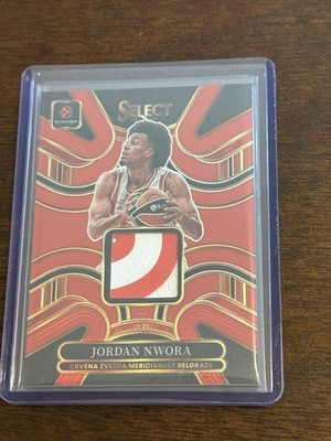 2025-26 Panini Prizm Euroleague Basketball Red Jordan Nwora Jumbo Swatch #27/75