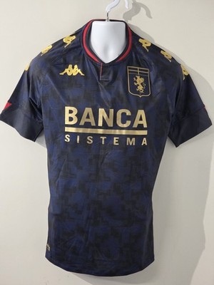 Kappa Genoa CFC Jersey Large Navy Banca Sistema Serie A Soccer NWT