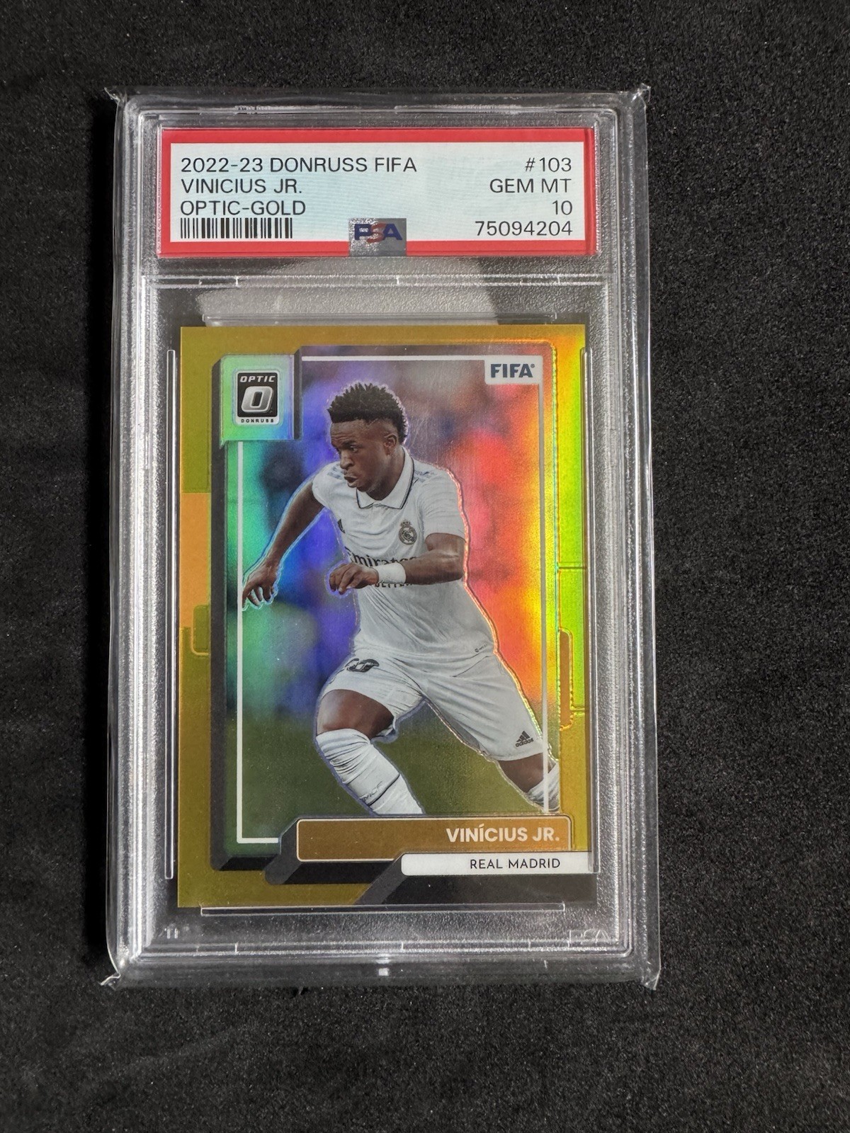 Panini Donruss Vinicius Junior #103 Optic Gold Prizm PSA 10 /10
