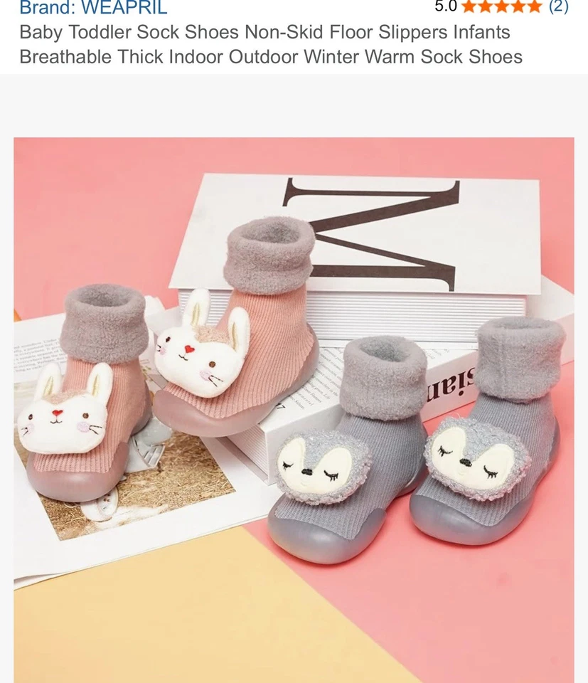 Meias chinelos antiderrapantes coruja cinza bebê 12-18 meses EUA 6 22/23 menino menina quente novo - Imagem 4 de 4