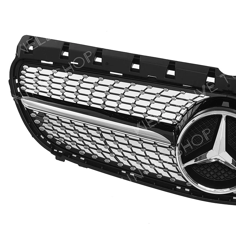 Chrome Bumper Grille W/Star Fit For Mercedes Benz W246 15-19 B160 B180 B200 B250 - Image 4 of 4