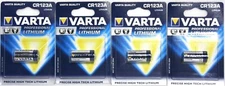 (Lot of 4) CR123A Professional LITHIUM Batteries *New *Best Before 2024 VARTA