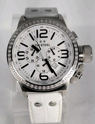 TW STEEL Men's CHRONOGRAPH 44mm  Stainless Steel Water Resistan 100M White Dial