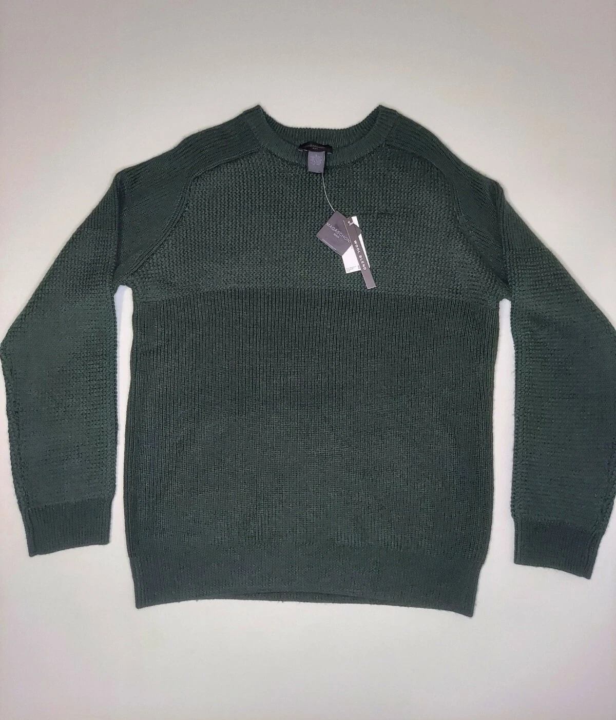 NWT Magaschoni Green Cable Knit Wool Blend Sweater Size Small (Pictures)