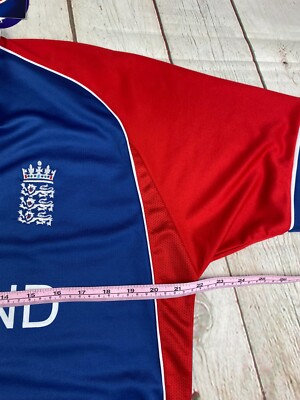 Maillot Cricket Vintage Angleterre Admiral - ECB Vodafone Rouge Taille L