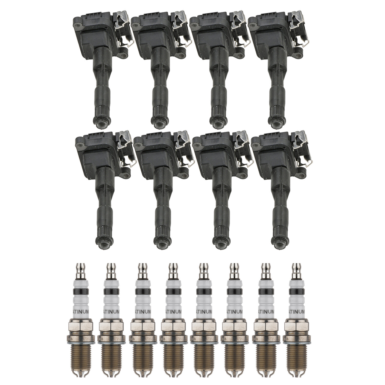 Bosch 8 Ignition Coil 8 Platinum Spark Plug Kit For BMW E38 E39 E52 E53 M5 X5 V8