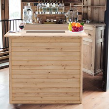 Garden Bar Table Pine Wood Patio Drink Cocktail Stand Outdoor Pub Dining Counter