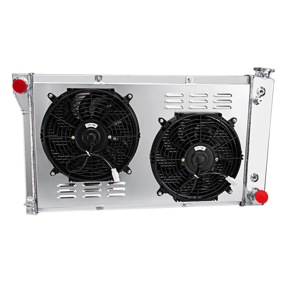 CC369 3 Row Radiator+Shroud Fan For 1967-1972 Chevy/GMC C/K 10/20/30 Pickup Foto 3 de 4