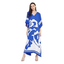 Women Lady Boho Kimono Sleeve Floral Long Maxi Summer Beach Dress Sundress