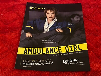 PEEP06 MAGAZINWERBUNG 11X8'' KATHY BATES IM KRANKENWAGEN MÄDCHEN TV-SHOW