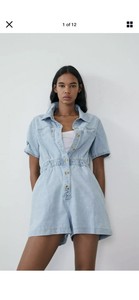 zara denim playsuit