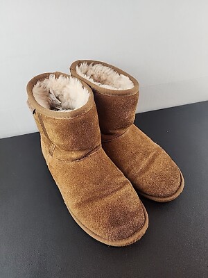 Minnetonka Women's Olympia Brown Suede Boots Fur Lined